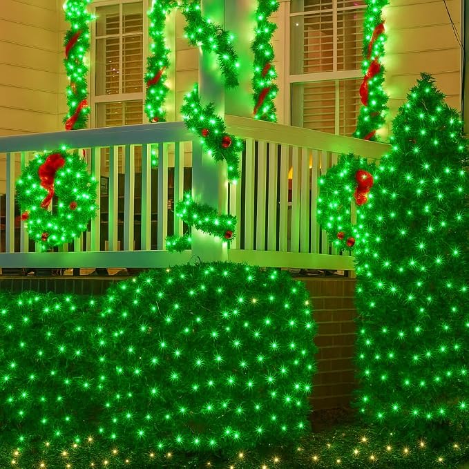 Solar Fairy Lights, 2 Pack Total 400LED 144FT Waterproof String Lights | Green, Copper Wire, 8 Lighting Modes Solar Twinkle Lights for Tree Garden Patio Party Outdoor Christmas Decorations