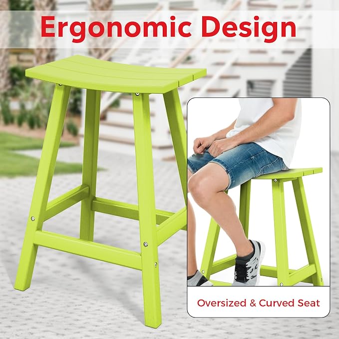 Costaelm Outdoor Bar Table, 37" Counter Height Round Patio Cocktail Bar Table, Patio Bar Table 3-Pieces Set Bistro Dining Table Pub Table for Deck, Backyard, Garden, Lime