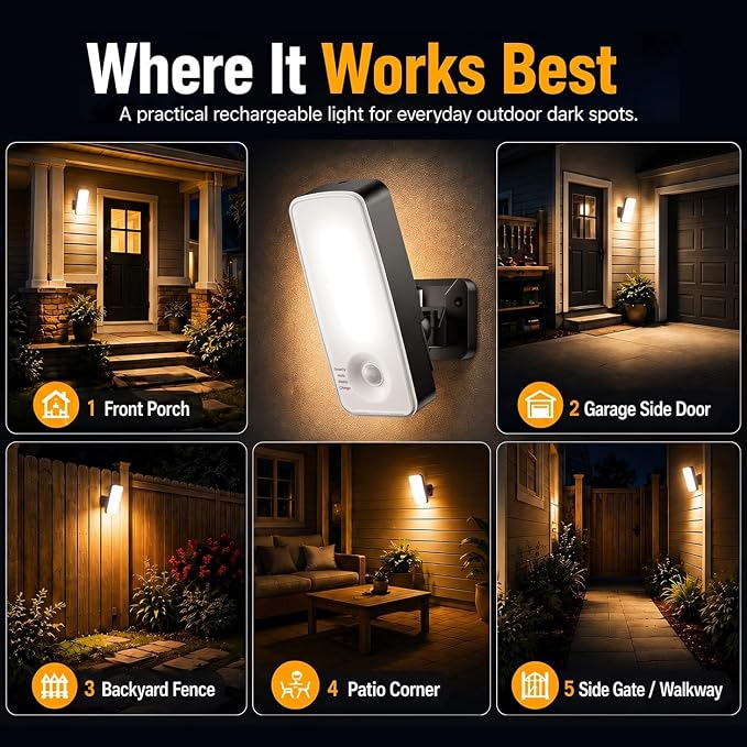 TANBABY Rechargeable Outdoor Wall Lights with Motion Sensor, 2 Pack | 12000mah Wireless Security Light With Remote, 3 Modes, 3CCT Dimming, IP65 Waterproof Led Outdoor Lighting for Porch, Garage