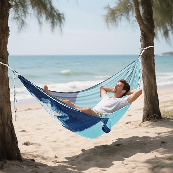 Oil Painting Flag Minnesota Outdoor Hammocks Foldable Hanging Hammock for Outside Patio Garden
