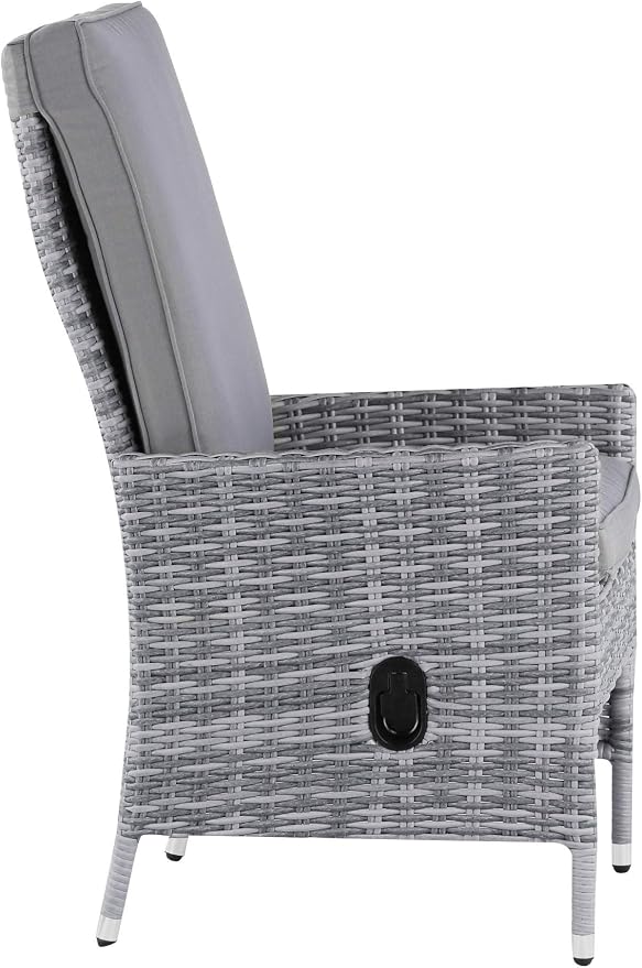 Elle Decor Vallauris Patio Outdoor Furniture Collection Premium All Weather Wicker, 5 Piece Reclining Set, Gray