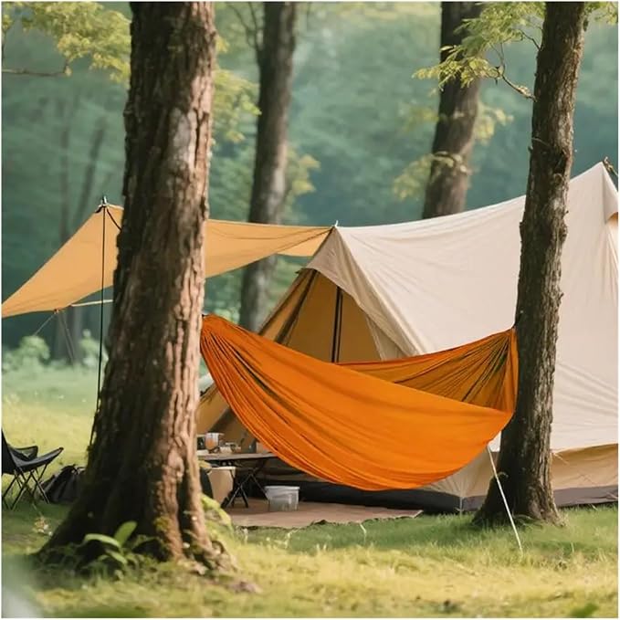 Hammocks, Beach Hammock Travel for Camp Double Single Person Hangable On Trees Bed,for Outside(Orange)
