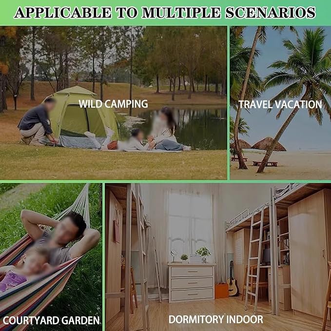 Outdoor Leisure Hammock with Tassels, Garden Anti-Rollover Swing with Storage Bag, for Travel/Camping/Beach, Load Bearing 150kg/330.7lbs(Dark Grey)