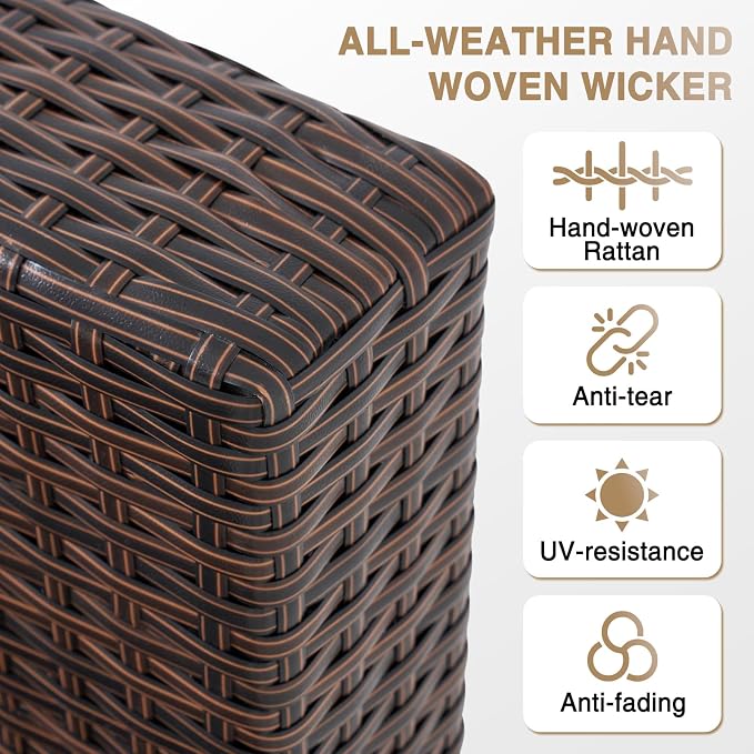 Aoxun Patio Furniture Sets, 7-Piece Outdoor Patio Furniture with Thick Cushions, Wicker Outdoor Conversation Set Sectional Sofa for Backyard, Poolside, Garden