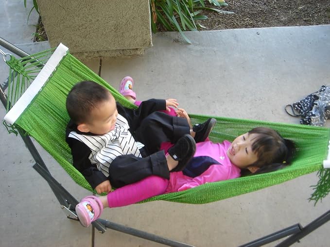 Indoor/Outdoor Small Hammock Swing Bed with Adjustable Medium Duty Metal Frame 48", and a Free Hand Carry Bag