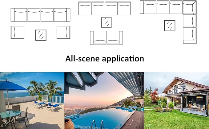 7 Pieces Outdoor Patio Furniture Sets,Wicker Conversation Set Sectional Sofa,Includes 6 All-Weather High Back PE Rattan Seating Components w/Thickened Cushions&Coffee Table,Navy