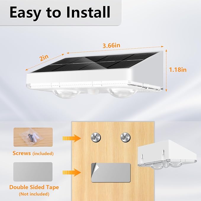Solar Fence Lights,8 Pack Solars Deck Light,Warm White Color,Outdoor Bulb Waterproof Led IP65,Power Patio Lamp with Lenses for Outside/Backyard/Railing/Yard（White）