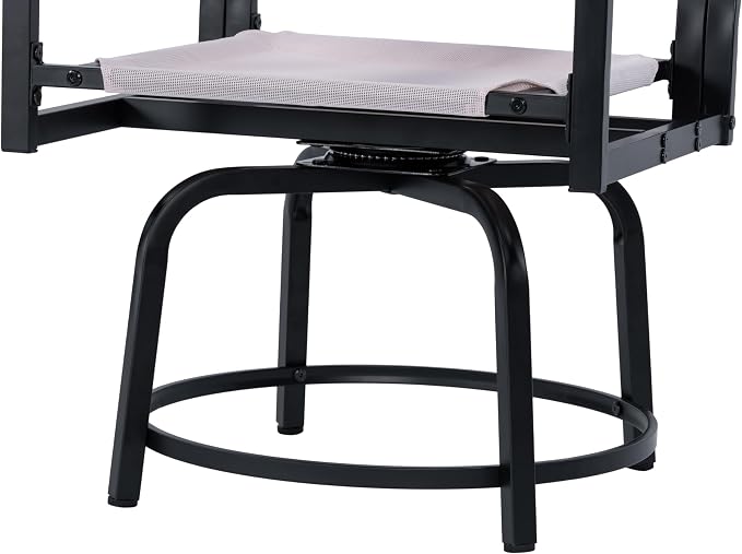 7 Piece Patio Furniture Set High Top Table and Chairs Outdoor Bar Table Set with 6 Stackable Textilene Chairs Large Rectangular Table Brown Outdoor Dining Set for Garden Yard Poolside Backyard Patio