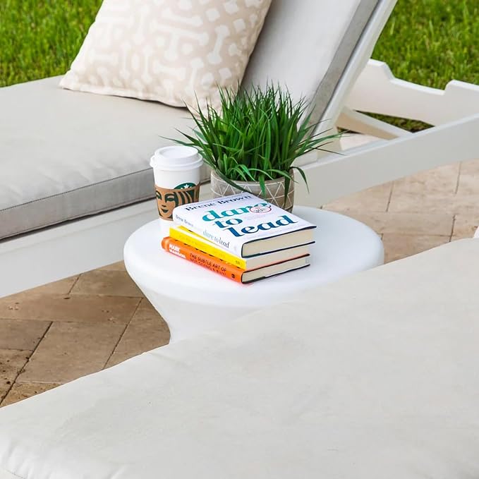 Ledge Lounger Signature Side Table – in-Pool Table for Ledges up to 10" Deep – All-Weather Use for Indoor, Outdoor, Porch, Patio, Garden, Backyard, Deck or Beach (Frost)