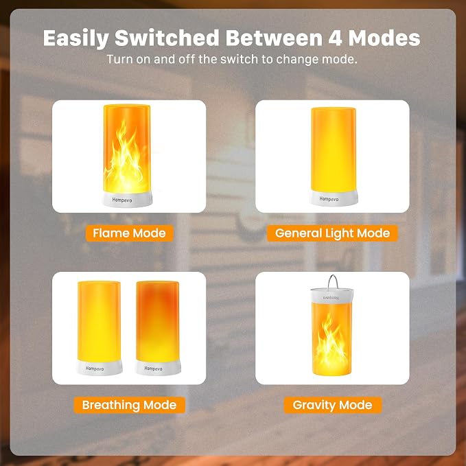 Hompavo 【Upgraded Flame Lights with Remote, Timer, 4-Mode Rechargeable | Waterproof LED Battery Operated Flameless Candles, Pillar Flickering Lanterns for Room Patio Wedding Party Halloween Decor, 2