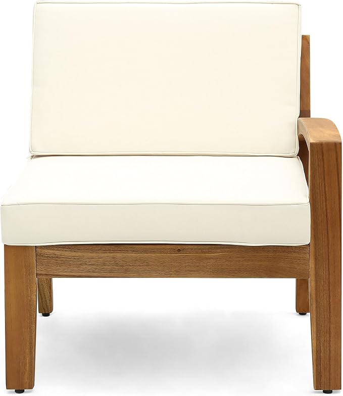 Christopher Knight Home Grena Outdoor Acacia Wood 10 Seater Sectional Conversation Set with Two Coffee Tables, Teak and Beige