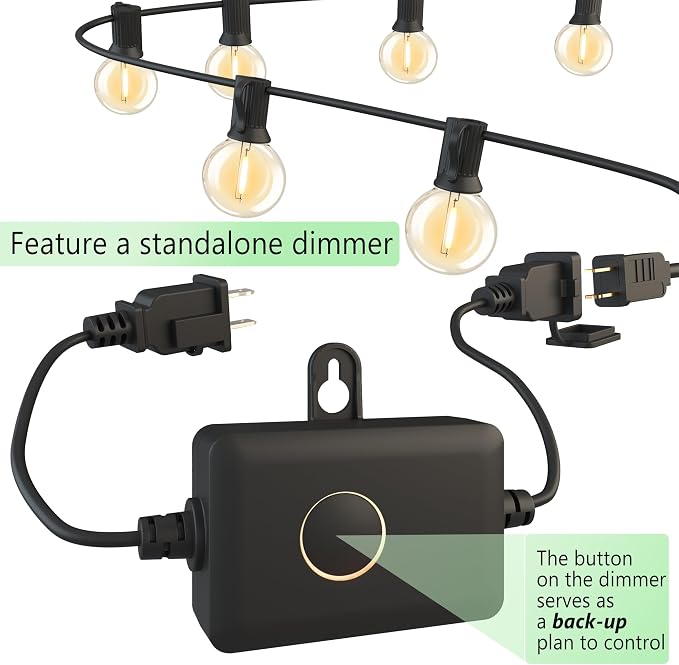 Outdoor String Lights 30FT 28 Bulbs(1 FT Apart) Remote Lighting for Patio | Waterproof Connectable Outside Lights(12 inch Far Apart) with Remote Timer&3 Modes for Backyard Bistro Garden Porch Party