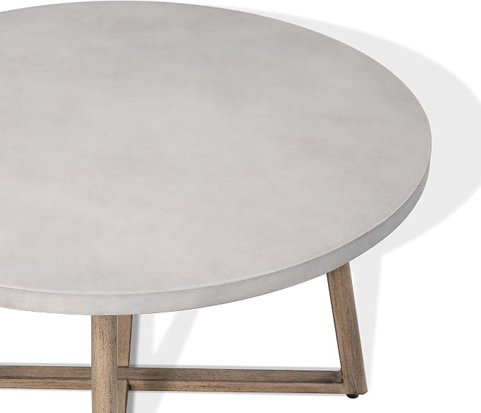 Ulax furniture Outdoor Concrete Coffee Table, Patio Side Table for Indoor/Outdoor
