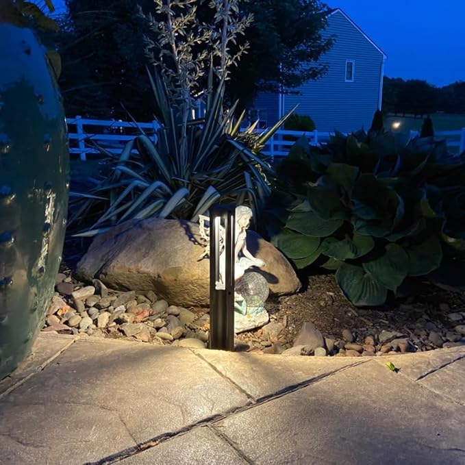 LEONLITE 12-Pack 3W LED Low Voltage Path Lights Aluminum 3000K Black | Landscape Pathway Lights, Outdoor Landscape Lighting for Driveway, Garden, 12-24V AC/DC, ETL, IP65 Waterproof, Warm White