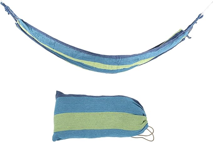 Portable Single Double Camping Hammock, Outdoor Garden Hammock, High Strength Lightweight Travel Hammock with Storage Bag for Hiking Backpacking and Backyard Relaxation (Blue)