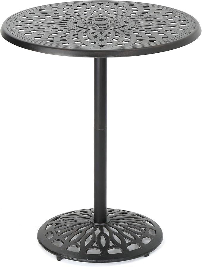 Christopher Knight Home Arlana Outdoor Cast Aluminum Bar Table, Shiny Copper Finish