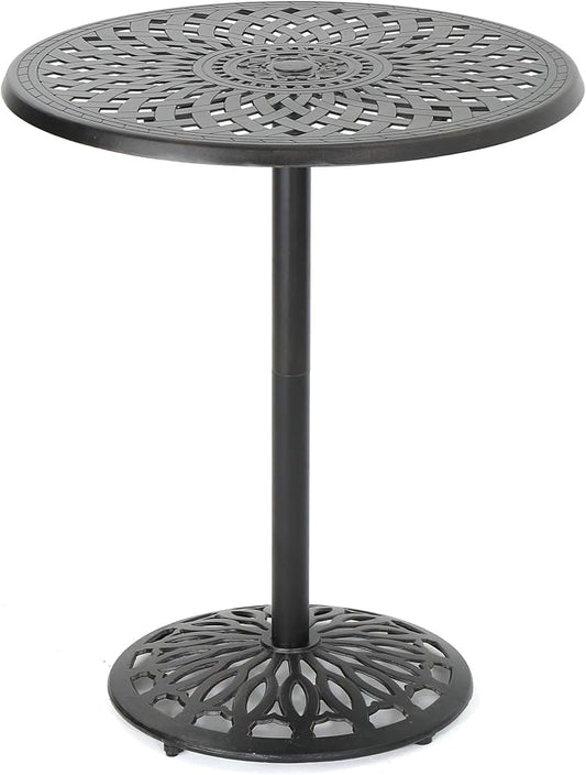 Christopher Knight Home Arlana Outdoor Cast Aluminum Bar Table, Shiny Copper Finish