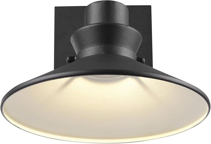 Globe Electric 44686 Harris LED Integrated Outdoor Wall Sconce, Matte Black, 11W, 530 Lumens, 3000 Kelvin
