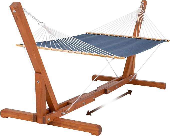 SUNCREAT Stand Alone Hammocks for Outside, Patio Portable Hammock with Stand, Navy