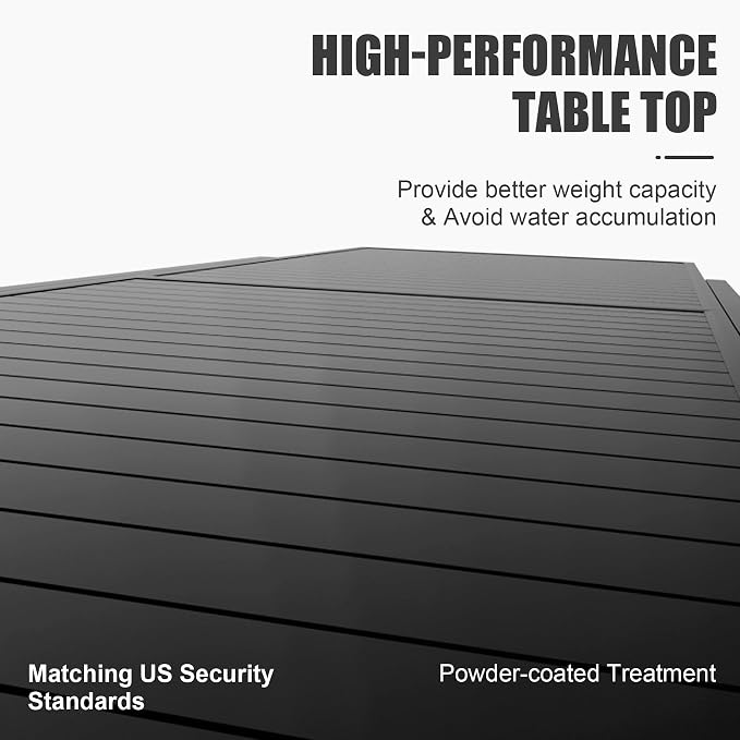 Domi Aluminum Patio Extendable Dining Table 35"- 71", Adjustable Indoor Outdoor Patio Dining Table with E-Coating for 4-6 Person Garden Lawn Porch Bistro Furniture, Dark-Brown