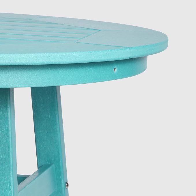 WestinTrends Outdoor 35" HDPE Round Patio Counter Height Bar Table, Turquoise