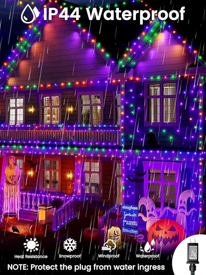 500LED Smart RGB Color Changing String Lights 177FT Orange Fall Light App | Music Sync, Multi Colors and Modes, Timer, Waterproof Twinkle Light Outdoor with Remote for Christmas Halloween Fall Decor
