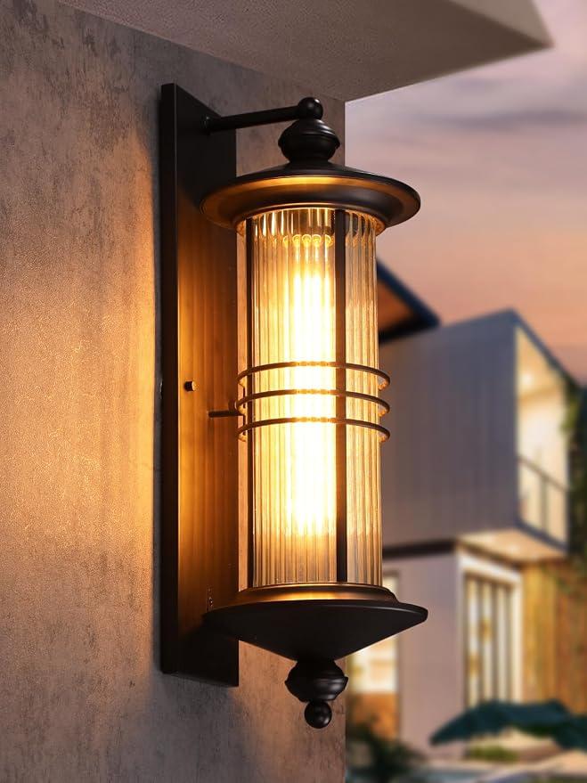 LEONLITE Large 23 Inch Outdoor Wall Lights, E26 Base, Oil Rubbed Bronze | Classical Style Wall Lantern, Max 60W, Industrial Exterior Light Fixtures Wall Mount, Porch Light, Wall Sconce for Garage