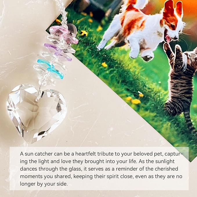 Dog Memorial Gifts, Dog Sympathy, Angel Carrying Dog Reminder Suncatcher | Loss of Dog Sympathy Gifts, Pet Remembrance Crystal Suncatcher