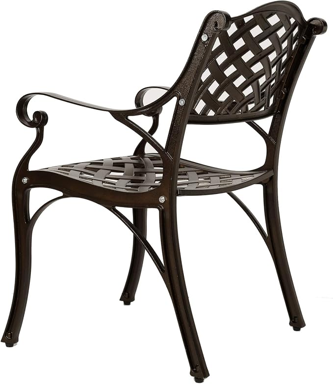 YUSING 5 Piece Patio Bistro Set，Cast Aluminum Antique Copper Outdoor Furniture Round Bar Height Dining Table and Swivel Chairs for Garden, Porch (4 Chair+35" Table)
