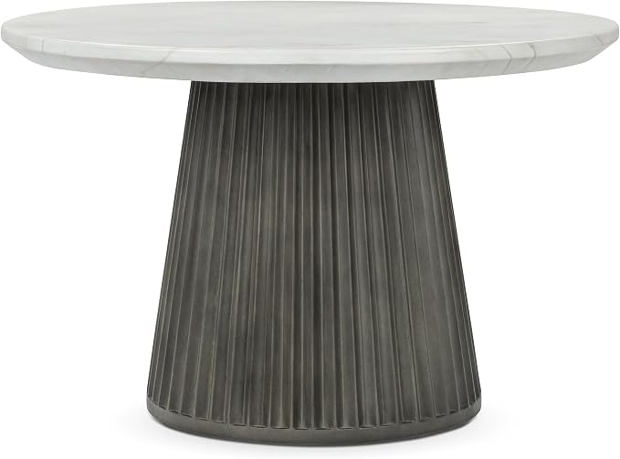 Classic Home Caspia Outdoor Concrete Round Dining Table Gray