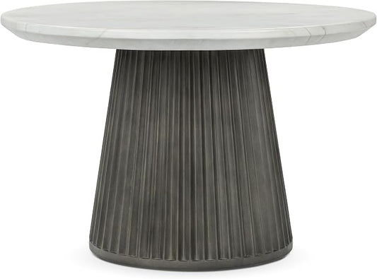Classic Home Caspia Outdoor Concrete Round Dining Table Gray