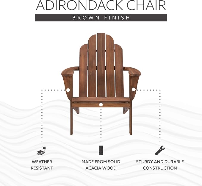 Linon Home Dcor Home Decor Teak Wood Stock Chair, 30.4" wx37.6 dx37.8 h, Stain