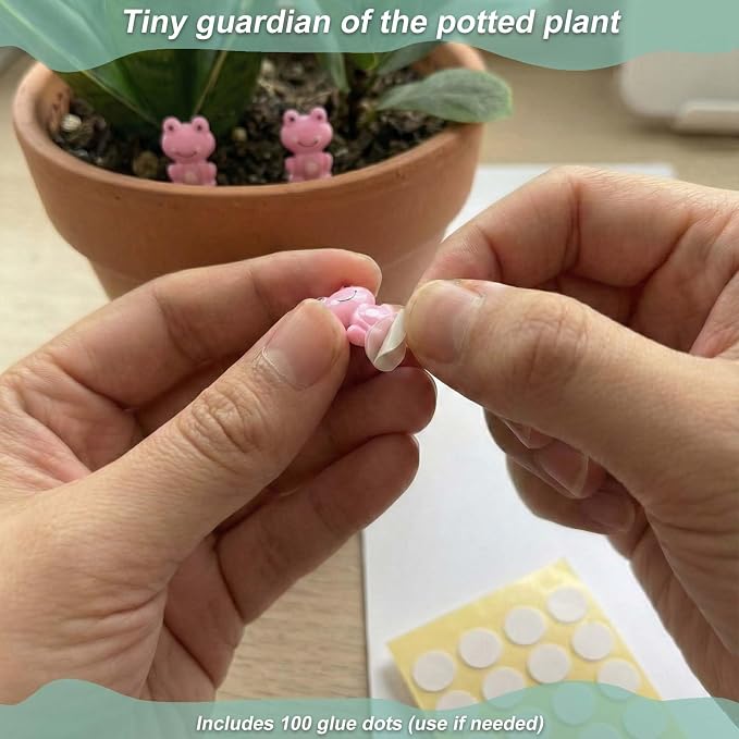 100 Pack Mini Pink Plastic Frogs, Small Tiny Figurines for Miniature Garden, Aquarium Fish Tank, Terrarium, DIY Crafting & Tiny House Décor