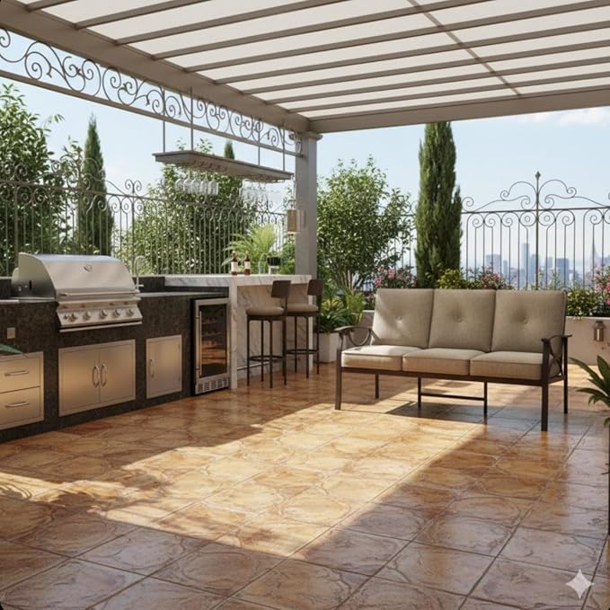 Hassyee 2 Pieces All-Weather Metal Outdoor Conversation Set with Coffee Table and Removable Cushions for Balcony, Patio Furniture Set with Modern Curved Design for Backyard, Lawn (3-seat Sofa)