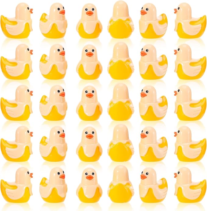 30 Pcs Banana Ducks, Mini Banana Resin Ducks Bulk, Cute Toy Figures for Birthday Party Favors Landscape Decorations (Banana Duck)