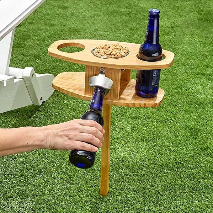 The Lakeside Collection Outdoor Wine or Beer Picnic Table - Beer