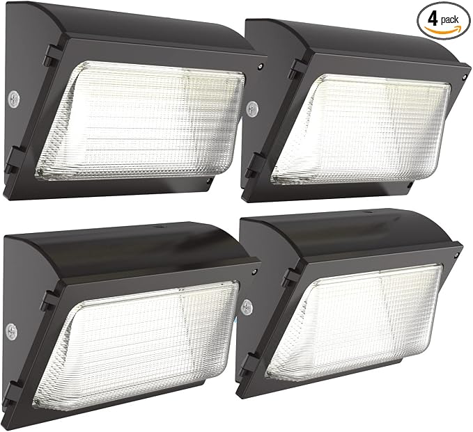HYPERLITE LED Wall Pack Light 120W 15,600LM Commercial and Industrial Outdoor LED Wall Lights for Parking Lots House Warehouses 4 Pack UL Listed
