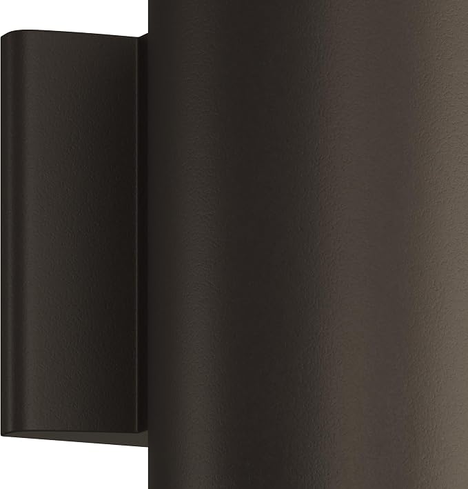 Kichler Cylinder Wall Mount Lighting Fixture in Brown, 7” Bottom Opening Outdoor Light Fixture, 9234AZ