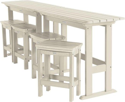 Highwood Lehigh 6pc Counter Height Balcony Dining Set, Whitewash