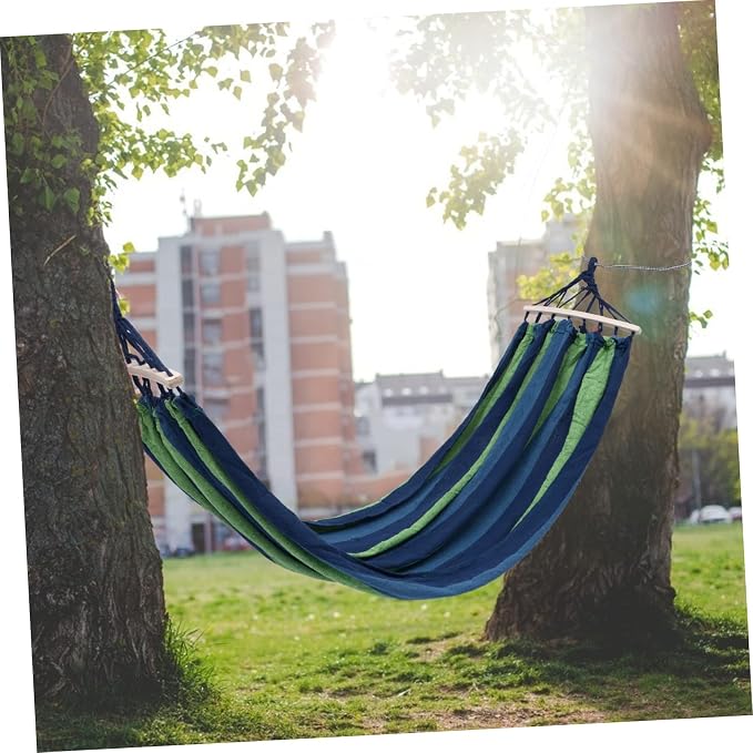 Garden Widened Canvas Hammock Portable Outdoor Travel Swing Thickened for Camping and Relaxation Between Trees Lightweight and for Easy Carrying