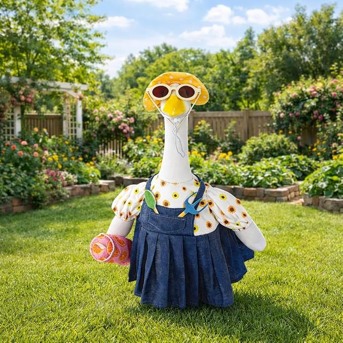 Gardener Summer Porch Goose Outfits for 23 Inch Porch Goose | Garden Porch Goose Clothes with Hat & Sunglasses