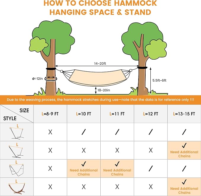 Lazy Daze Hammocks Double Brazilian Cotton Hammock, Extra Large Portable Outdoor Camping Hammock with Tree Straps & Travel Bag for Backyard Patio Poolside Indoor, 550lbs Capacity, Light Gray