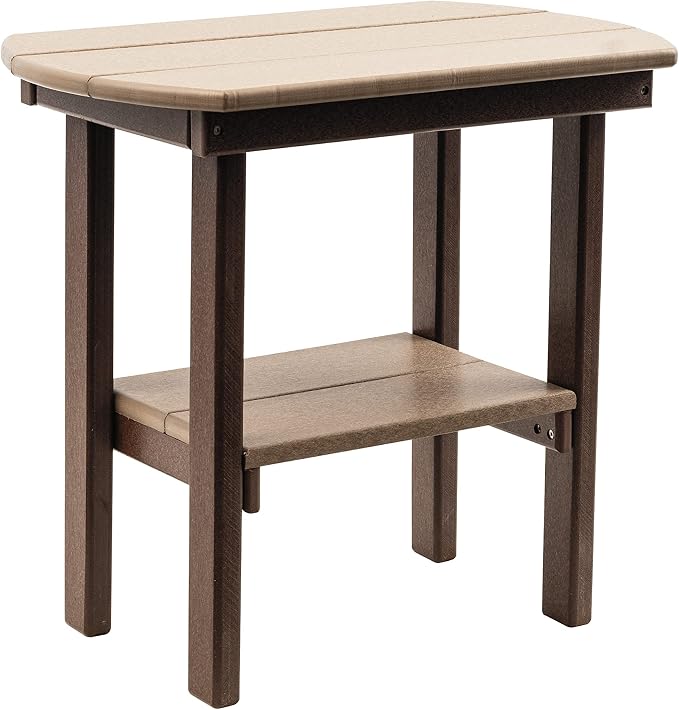 Amish Crafted Poly Oval End Table (Weatherwood on Tudor Brown)