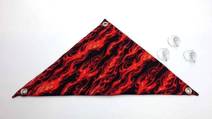 Hammock for Bearded Dragons, Flames Fabric with Suction Cup Hooks