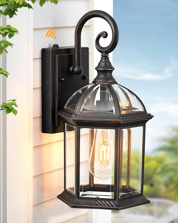 VIANIS 15.7" Large Outdoor Wall Lights, Oil Rubbed Bronze Dusk to Dawn Outdoor Lighting, 100% Aluminum Anti-Rust Outside Lights for House, Waterproof Porch Lights Outdoor for Doorway, Garage, Entryway