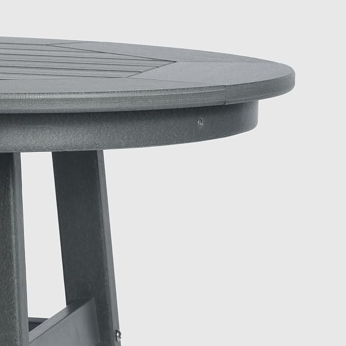 WestinTrends Outdoor 35" HDPE Round Patio Counter Height Bar Table, Gray