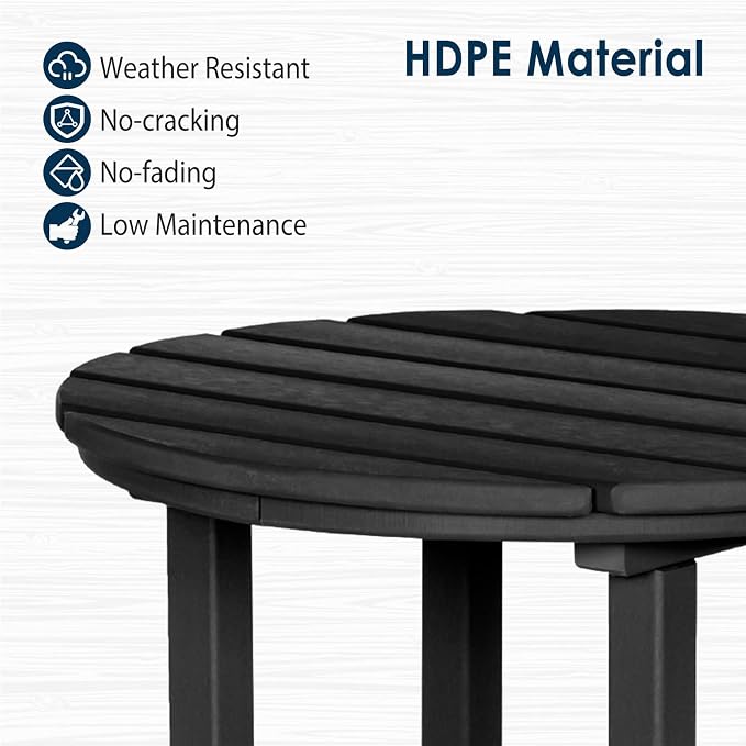 nalone 40" Outdoor Bar Table, All Weather HDPE Bar Height Patio Table Counter Round Patio Cocktail Bar Tables, Tall Bistro Pub Table for Deck, Porch, Backyard, Garden