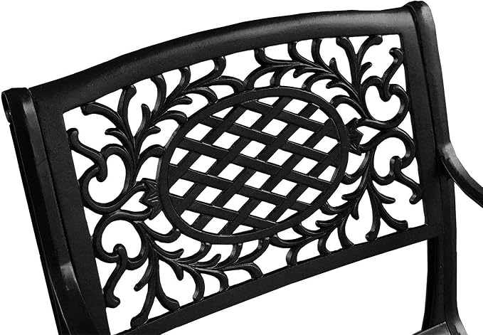 Oakland Living Modern Outdoor Mesh Lattice Aluminum 95-in Black Large Rectangular Patio Eight Arm Chairs Dining Set