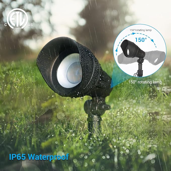 DEWENWILS LED Low Voltage Landscape Lights, 12V Aluminum Outdoor Spotlight | 14W 540LM 3000K, IP65 Waterproof Landscape Lighting for Yard, Garden, House, Tree, Lawn 4 Pack