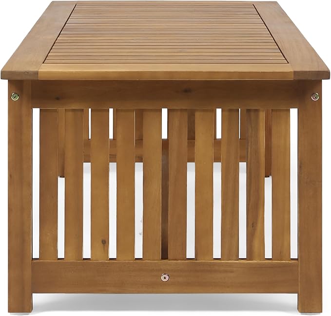 Merax Outdoor Acacia Wood Coffee Table, All-Weather Patio Tables for Outside, Backyard, Porch, Garden, Balcony, Poolside, Brown + Antique Bronze